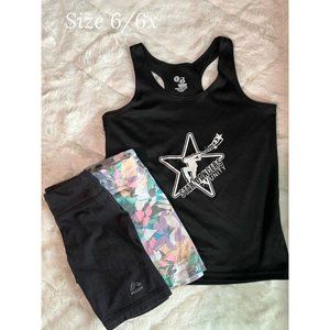 Girls Badger Black Tank & 2 Pairs of RBX Shorts Size 6x